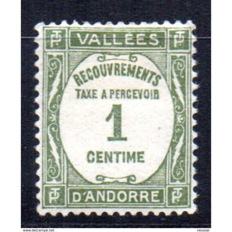 Sello n Timbre taxe  16  catalogo yvert  Andorra francesa