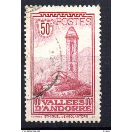 Sello  n 35  catalogo yvert  Andorra francesa