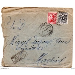 Carta con matasellos de villagarcia pontevedra 1931 con matasellos 2 reparto