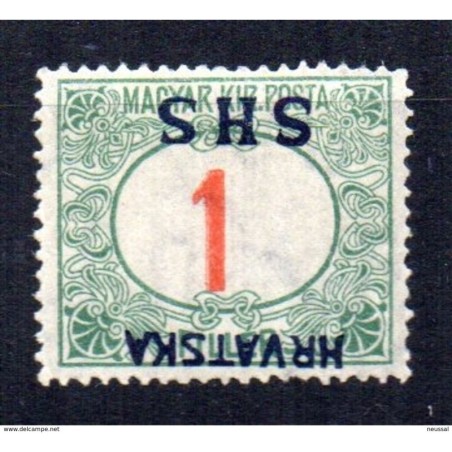 Sello n Taxe 1    sobrecarga invertida  Yugoslavia