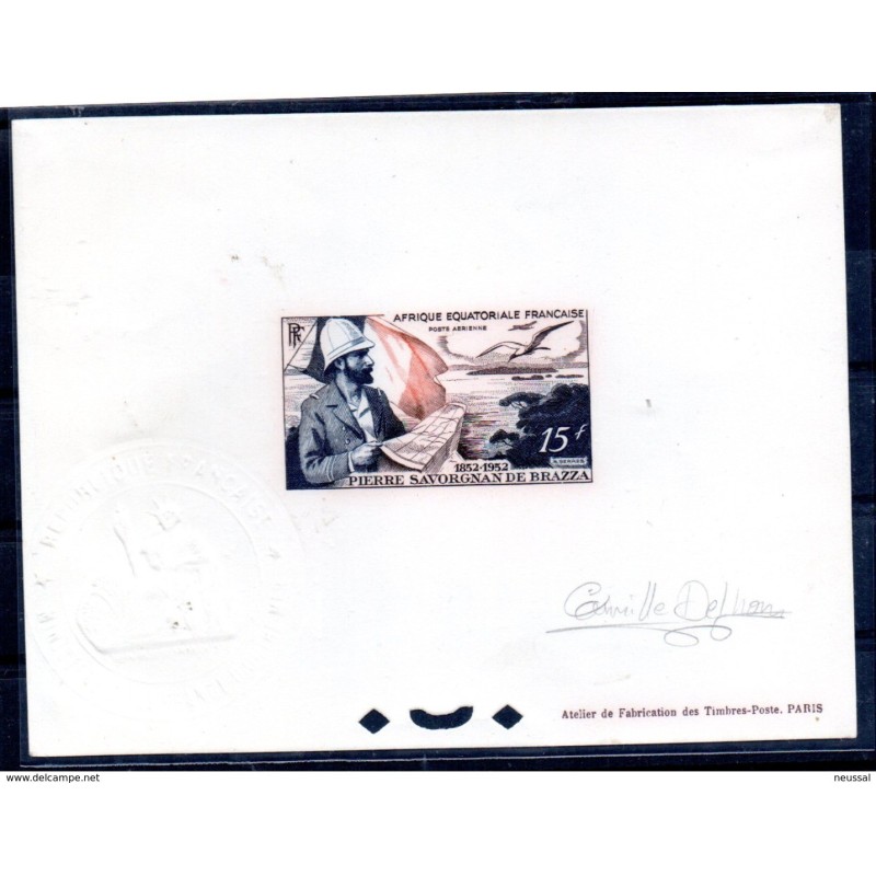 Prueba firmada Afrique equatorial francesa pierre savorgnan de brazza Prueba firmada Afrique equatorial francesa pierre savorgnan de brazza
