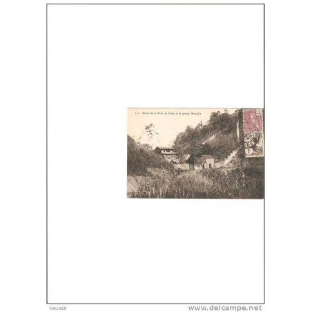 Tarjeta postal de indochina entrada de la puerta de china y la gran muralla