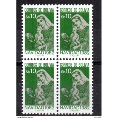 Sello  n 633 en bloque de 4  Bolivia