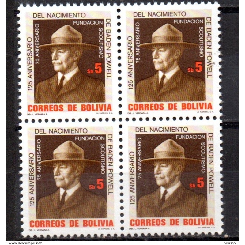 Sello n 628 en bloque de 4 Bolivia Sello n 628 en bloque de 4 Bolivia