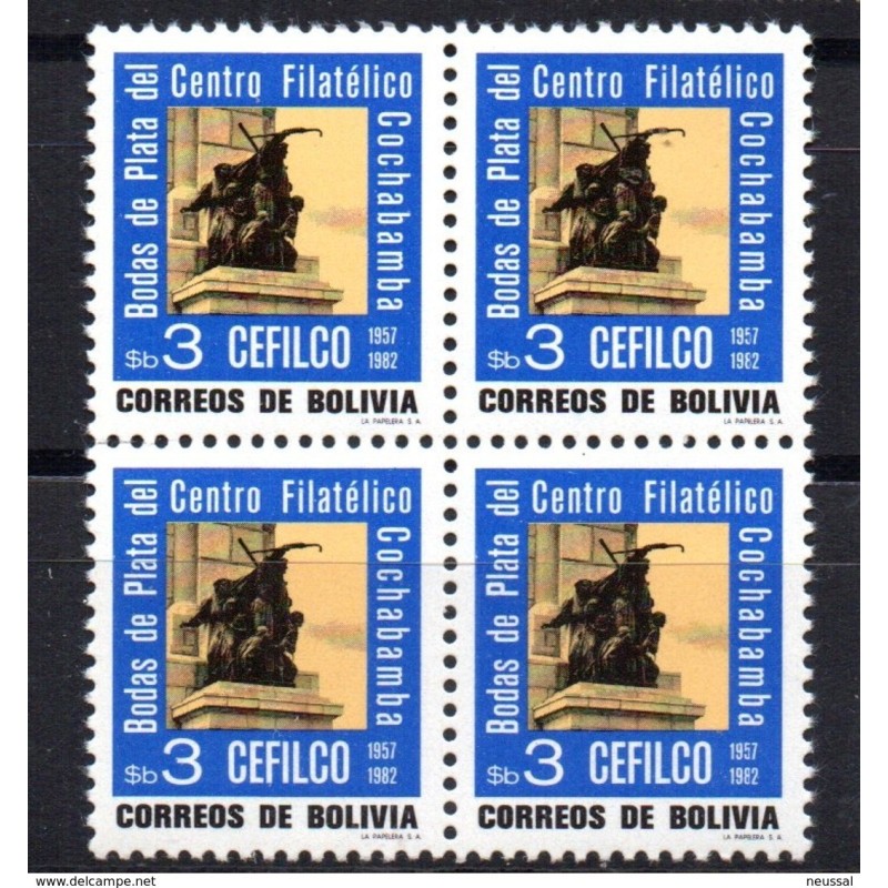 Sello n 629 en bloque de 4 Bolivia Sello n 629 en bloque de 4 Bolivia