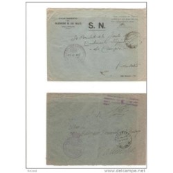 2 cartas con diferentes cuños de ayuntamientos