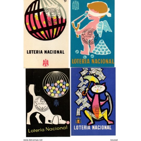 Coleccion de tarjetas postales serie A carteles premiados loteria nacional