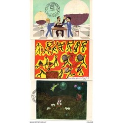 Coleccion de tarjetas postales serie F ideas dibujadas por los alumnos del colegio de san ildefonso