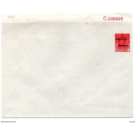 Sobre entero postal  con sobrecarga republica española