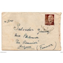 Sobre  de 1960 con matasellos Ambulante valencialliria