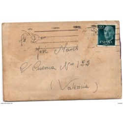 Sobre  de 1955 con matasellos barcelona