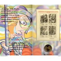 Estuche de sellos  moneda  commemorativos  Don quijote de la mancha