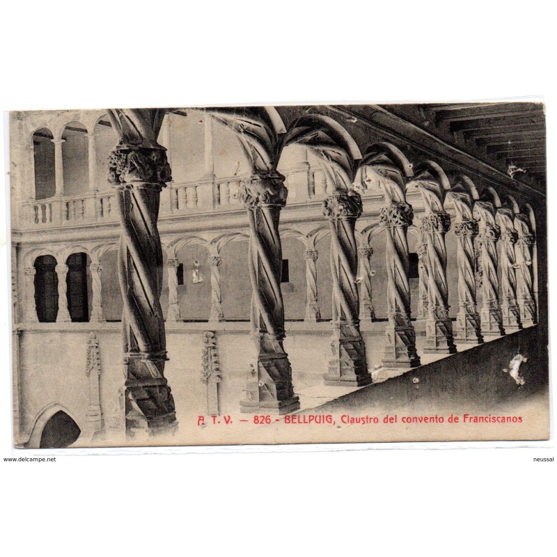 Tarjeta postal de bellpuig claustro franciscanos Tarjeta postal de bellpuig claustro franciscanos