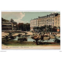 Postal  circulada de san sebastian plaza de alderdieder