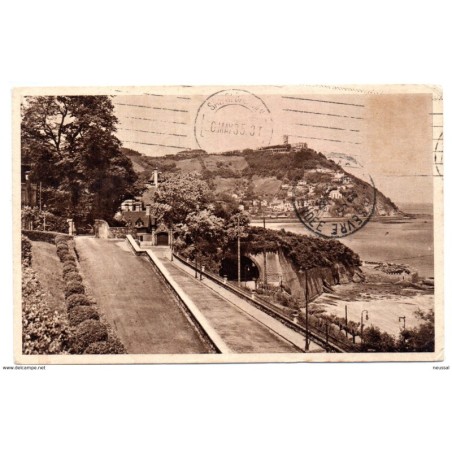 Postal  circulada de san sebastian miramar y monte igualdo