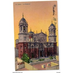 Postal  circulada de 1925  de cadiz La catedral