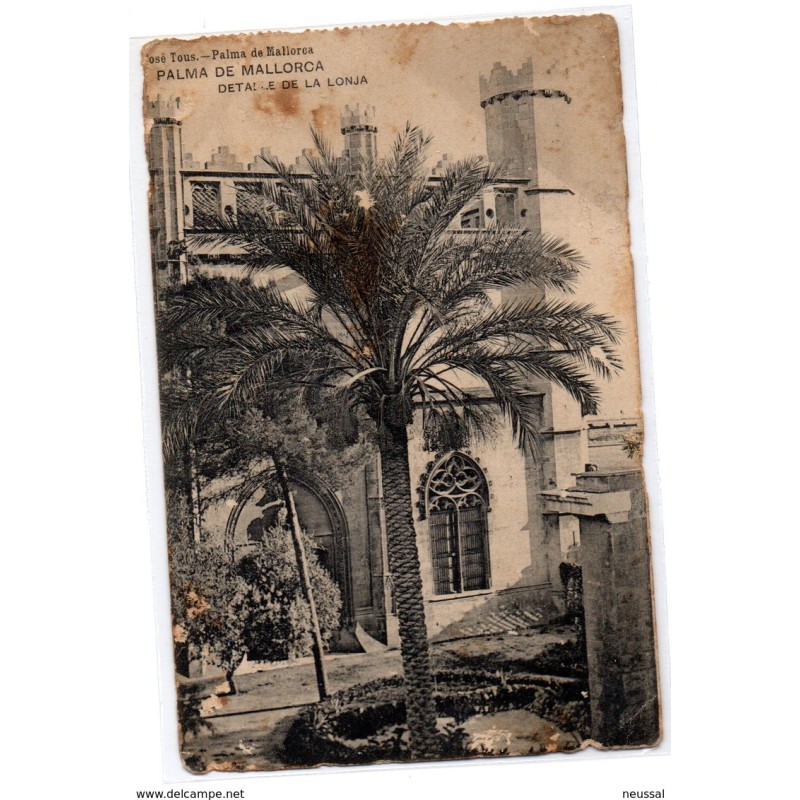 Postal  de palma de mallorca detalle de la lonja