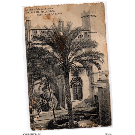 Postal  de palma de mallorca detalle de la lonja