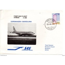 Carta con matasellos copenagebarcelona 1980