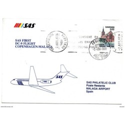 Carta con matasellos copenagemalaga 1988