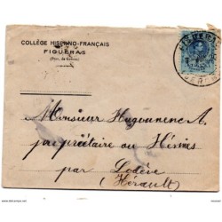 Carta con matasellos de figueres de 1920