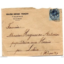 Carta con matasellos de figueres de 1922
