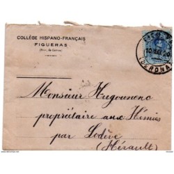 Carta con matasellos de figueres de 1920