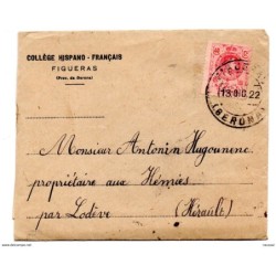 Sobre con carta con matasellos 1922 figueres gerona