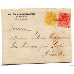 Sobre con carta con matasellos 1920 figueres gerona