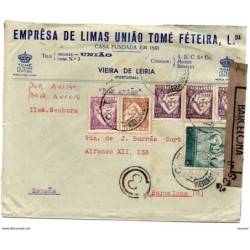 Carta de portugal con censura de barcelona