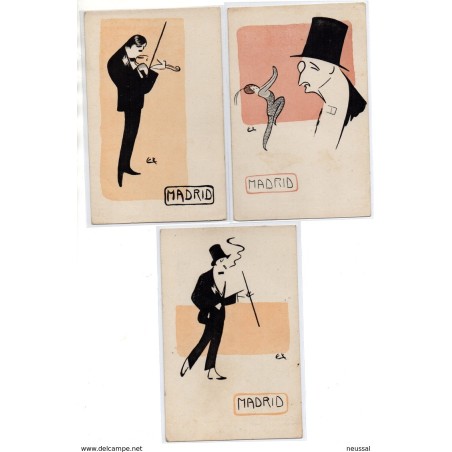 3 tarjetas postales de madrid