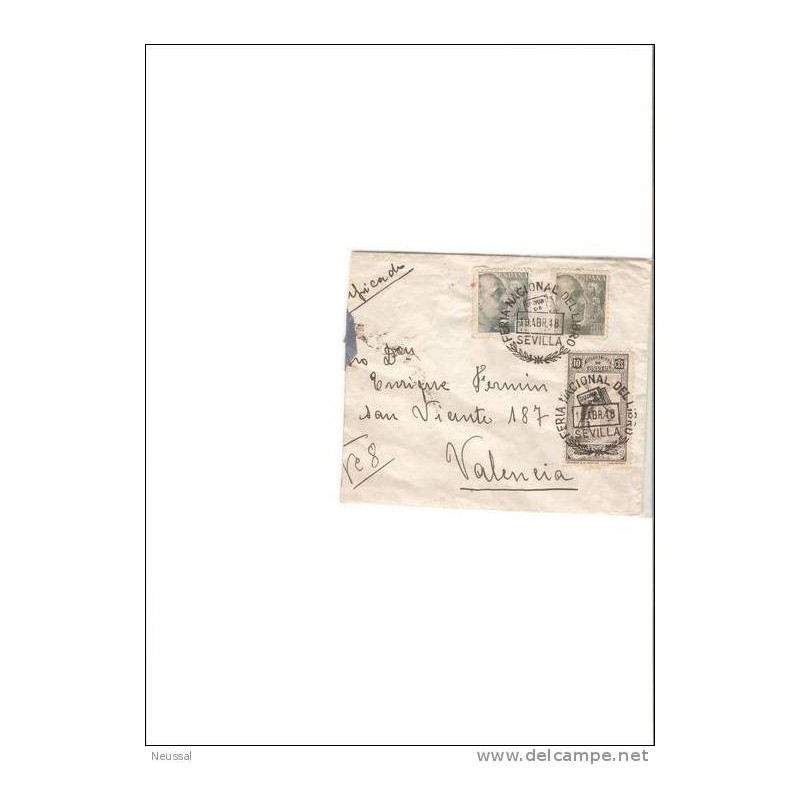 Carta con viñeta mutualidad y cuño de sevilla Carta con viñeta mutualidad y cuño de sevilla
