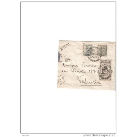 Carta con viñeta mutualidad y cuño de sevilla