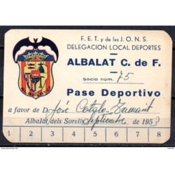 Pase deportivo del albalat de 1953 FET y de las Jons