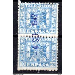 Pareja de sellos de telegrafos 10 pts  españa