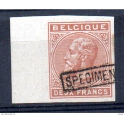 Sello de deux francs  sin dentar y sobrecarga specimen belgica