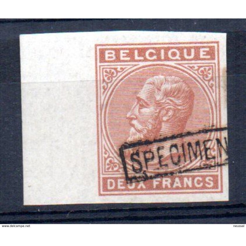 Sello de deux francs sin dentar y sobrecarga specimen belgica Sello de deux francs sin dentar y sobrecarga specimen belgica