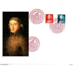 Carta con matasellos especial centenario de la universidad de zaragoza en rojo