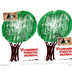 2 tarjetas  maximas matasellos diferente de congreso forestal mundial