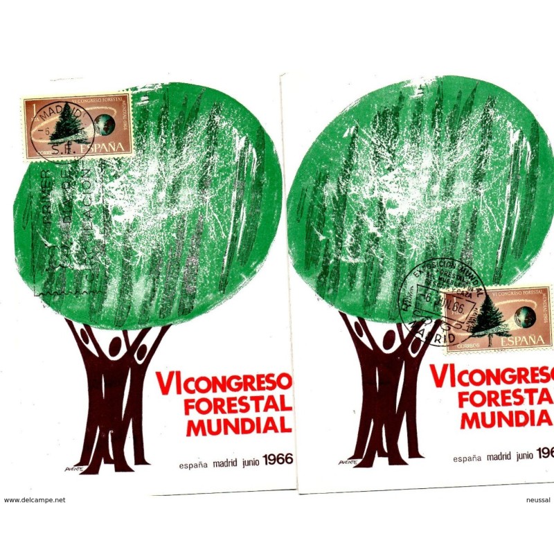 2 tarjetas maximas matasellos diferente de congreso forestal mundial 2 tarjetas maximas matasellos diferente de congreso forestal mundial