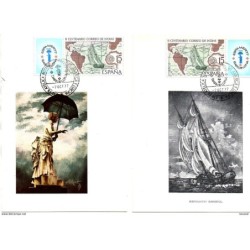 2 tarjetas maximas  n 2437 Espamer  matasellos diferentes