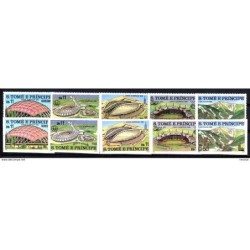 Serie n 598602 dentado y sin dentar  sao tome y principe