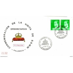 Carta con matasellos commemorativo  visita a su majestad palencia