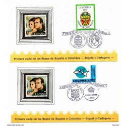2 cartas con matasellos  visita de los reyes de España