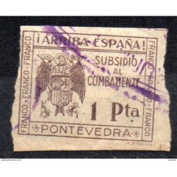 Viñeta de  subsidio al combatiente de 1 pts pontevedra