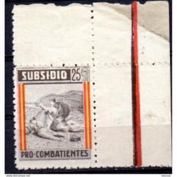 Viñeta de subsidio pro combatientes en borde de hoja