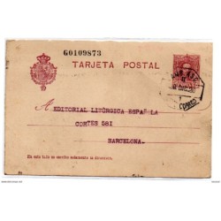 Tarjeta postal   de España con matasellos ambulante 1926