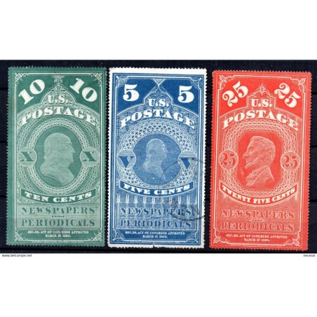 Sellos 13 timbres pour journaux Estados unidos
