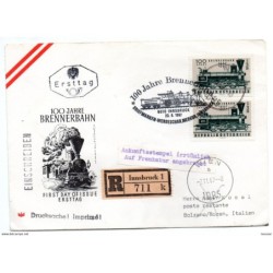 Carta con matasellos commemorativo tren de innsbruck 1967
