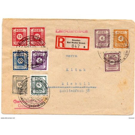 Carta certificada de  alemania locales 1946
